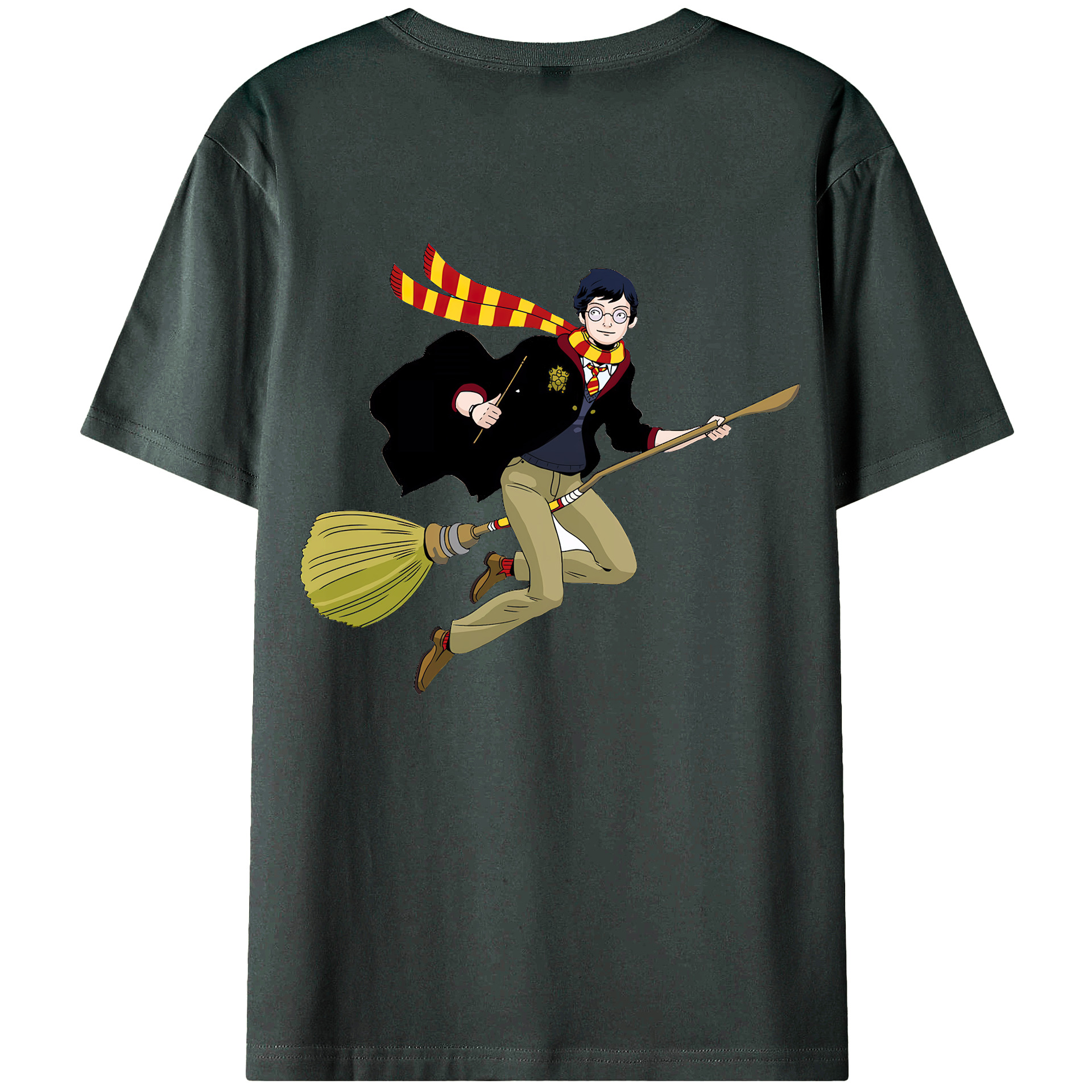 （画像用） Harry Potter ハリー・ポッターシリーズ 綿100％ メンズ半袖Tシャツ（バックプリント） 通気性